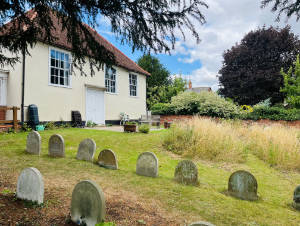 Bardfield Quaker meeting house garden view 1